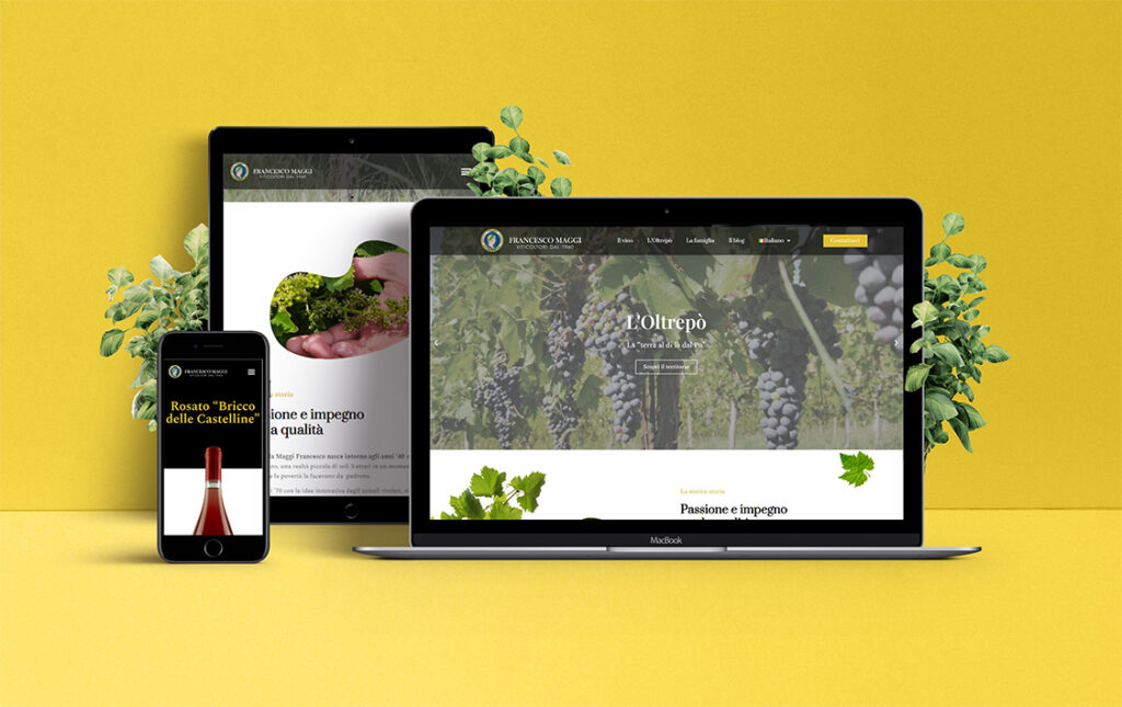 Screenshot del sito web dell’azienda vitivinicola Maggi Francesco