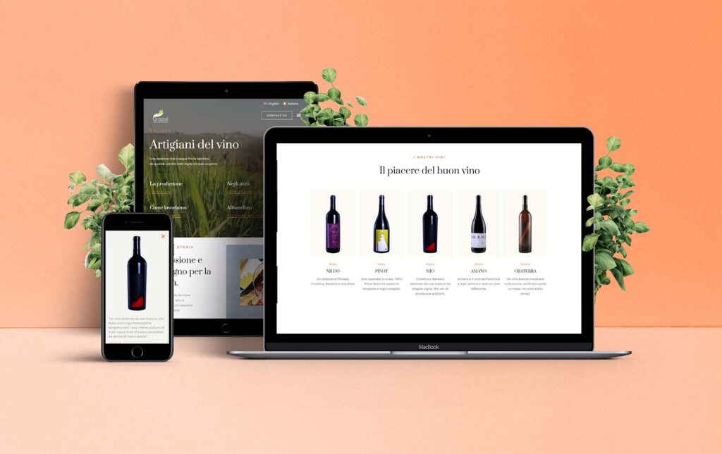 Screenshot del sito web Grazioli Wines