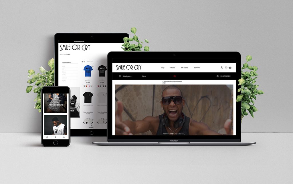 Screenshot del progetto ecommerce Smile or Cry
