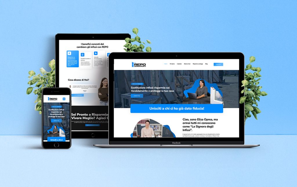 Screenshot del sito web Repo Serramenti