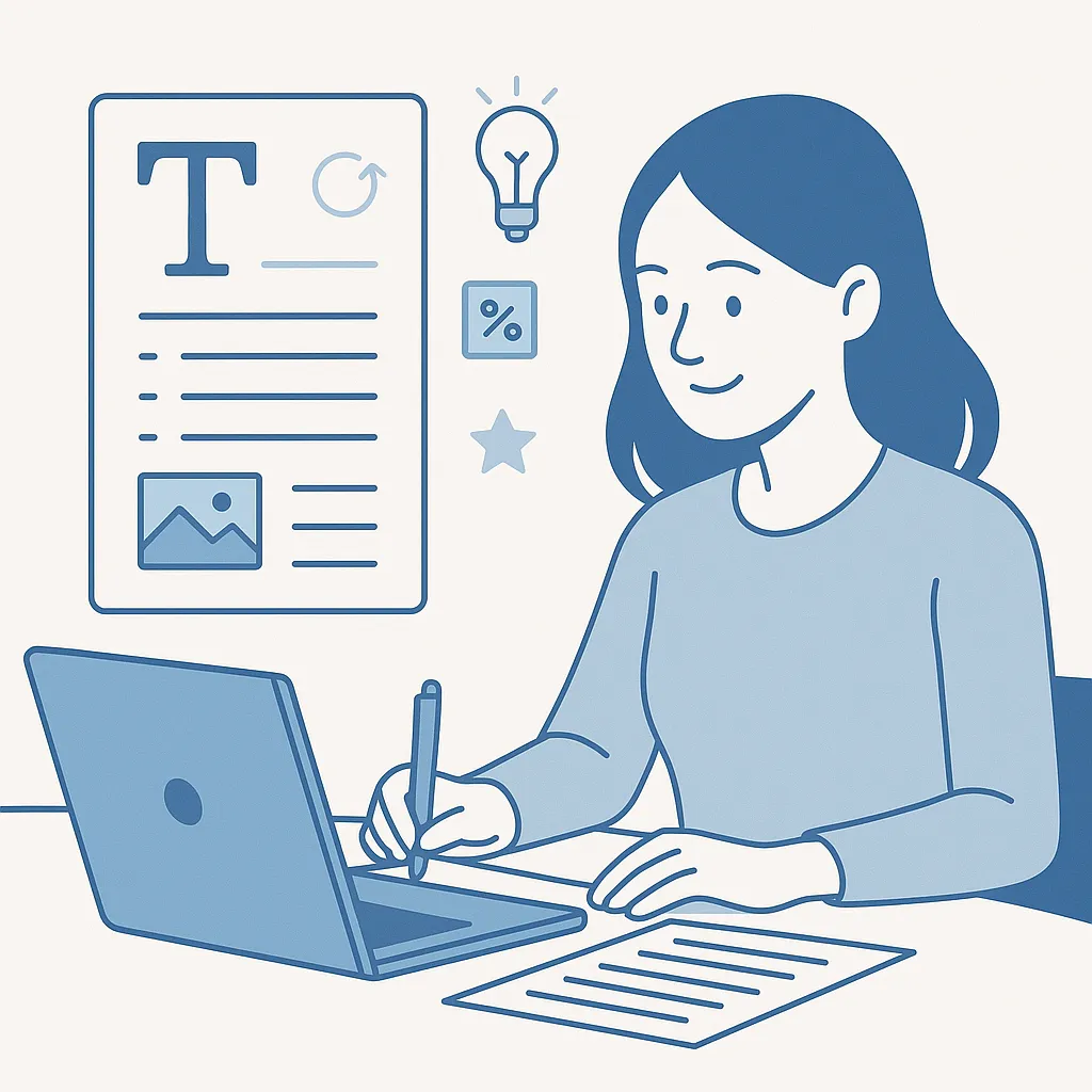 Illustrazione sulla scrittura di contenuti utili per utenti e AI