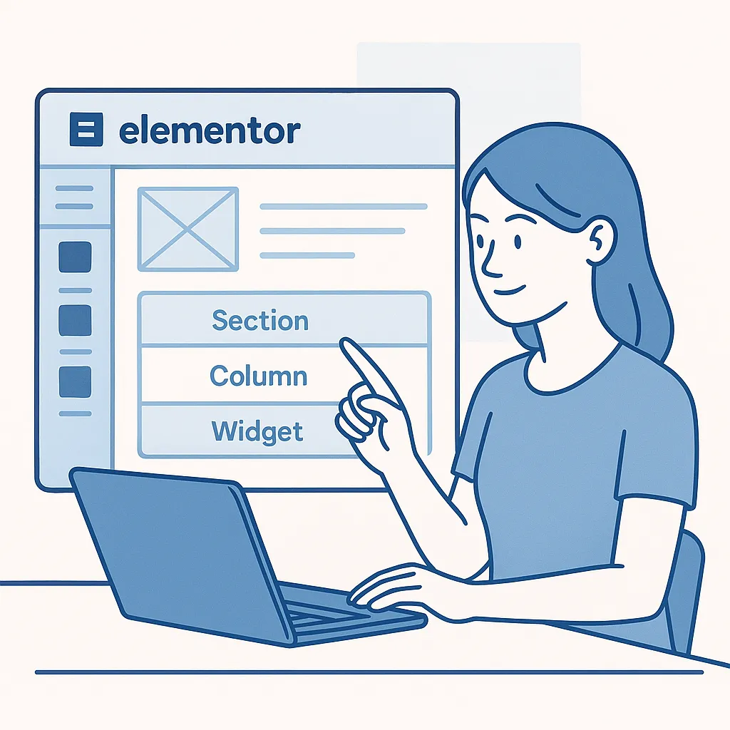 Illustrazione su Container, sezioni, colonne e widget in Elementor