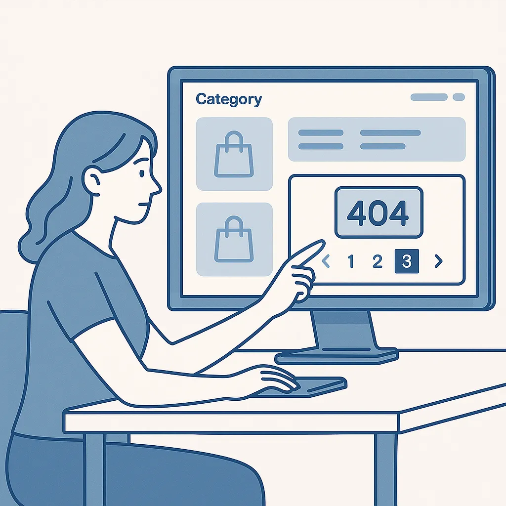 Illustrazione sulla gestione di categorie WooCommerce vuote, 404 e redirect