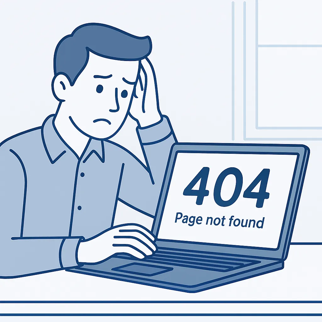 Illustrazione su un errore 404 in WordPress