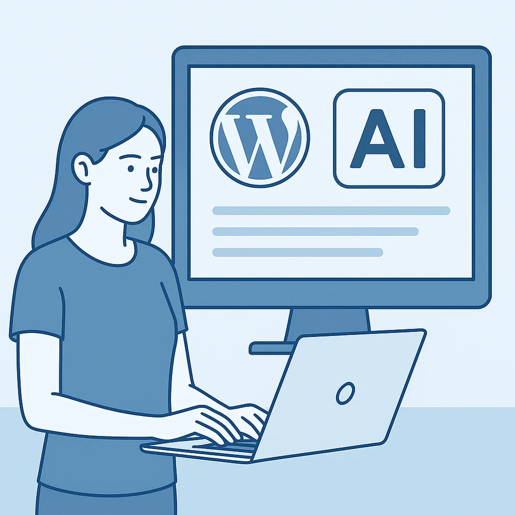 Illustrazione su WordPress e strumenti AI